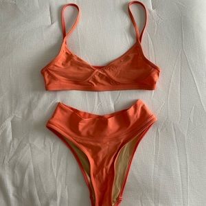 Orange Women's High-Waist Bikini Set